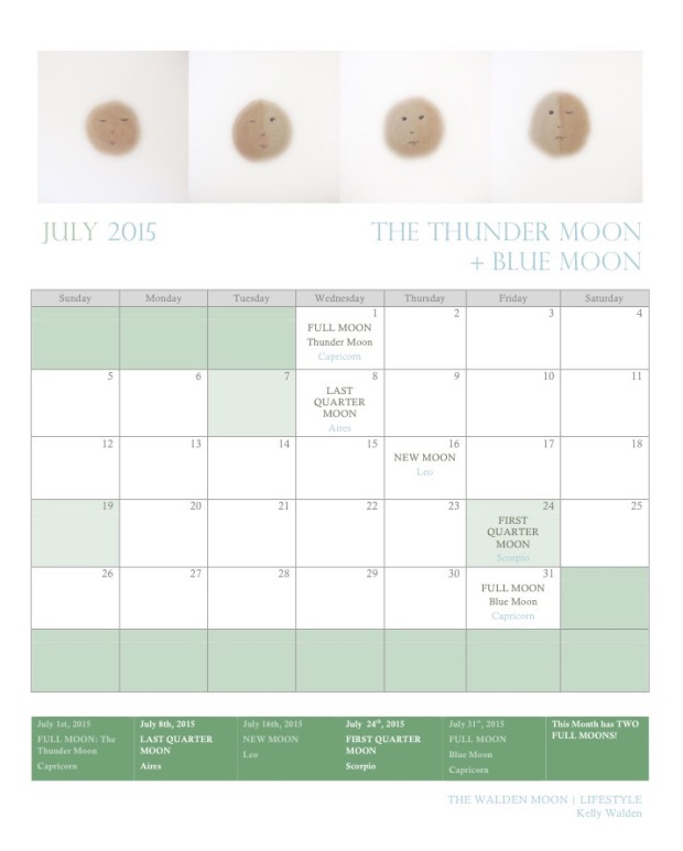 The Walden Moon | Lifestyle Kelly Walden Calendar July 2015